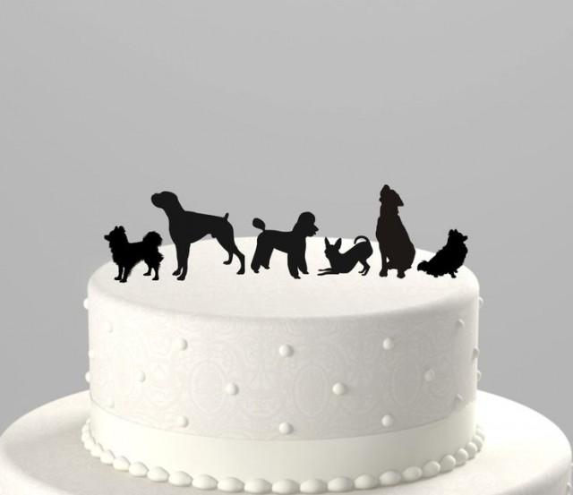Add A Pet Dog Cake Topper Silhouette, Acrylic Cake Topper [CTpd