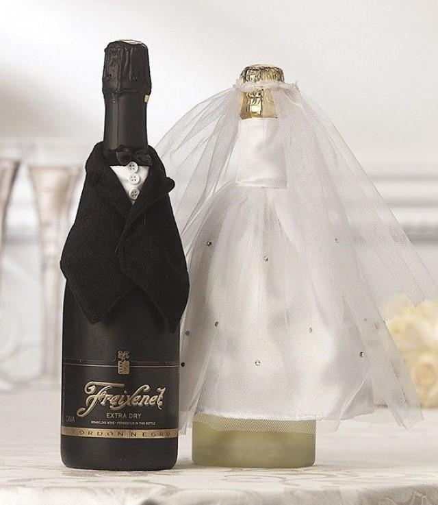 Bride And Groom Wedding Champagne Wine Bottle Covers 2173462 Weddbook