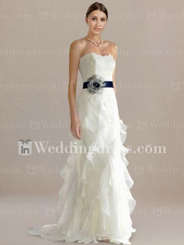 Slim Strapless Destination Wedding Dress With Sash 2173675 Weddbook