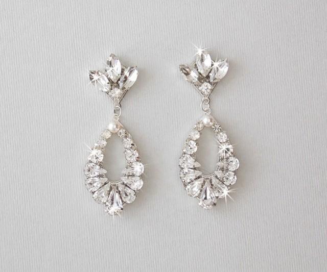 Wedding Earrings, Bridal Earrings, Vintage Style, Crystal Rhinestone