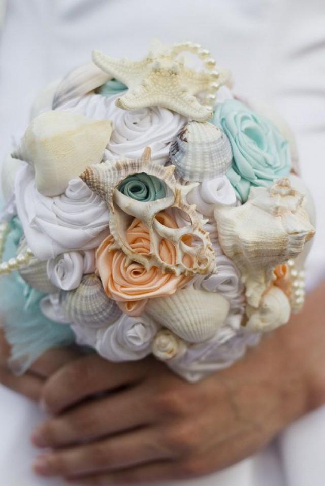 Beach Shell Bouquet Sea Shell Bouquet Destination Wedding Nautical Theme Beach Wedding 9068