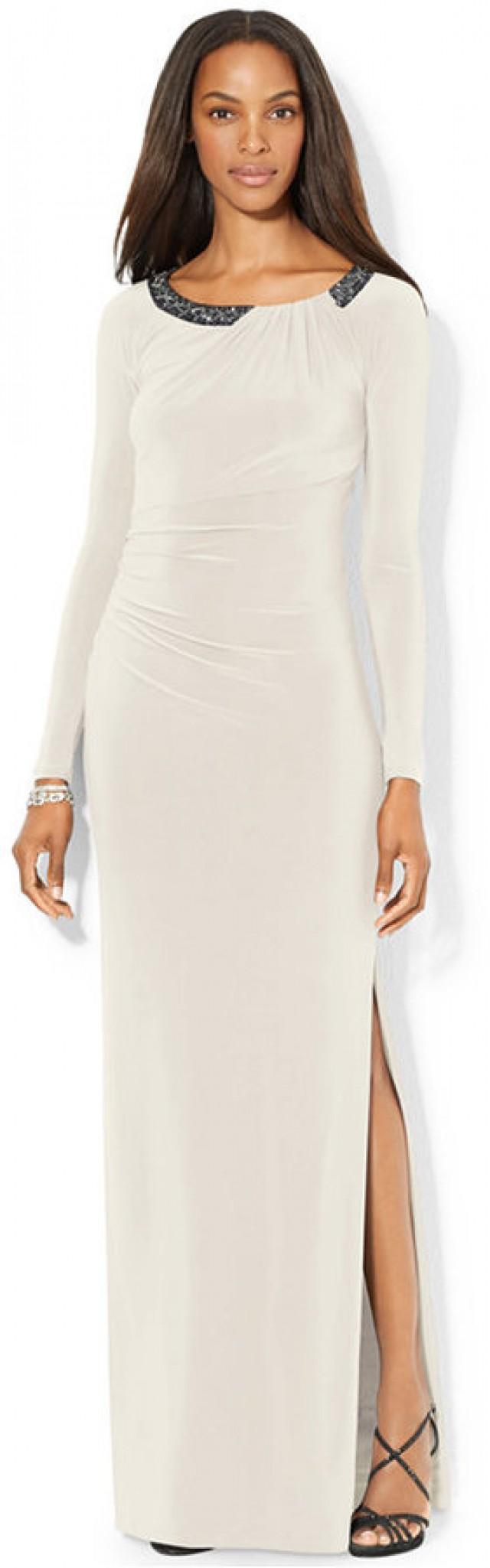 ralph lauren long sleeve gown