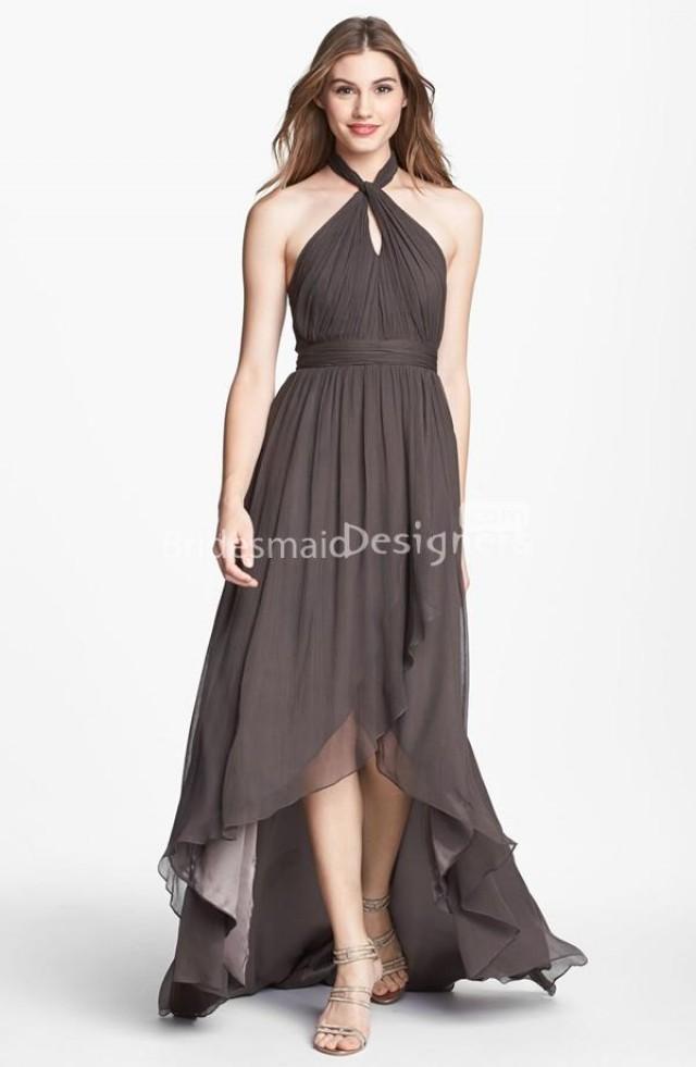 dark grey chiffon dress