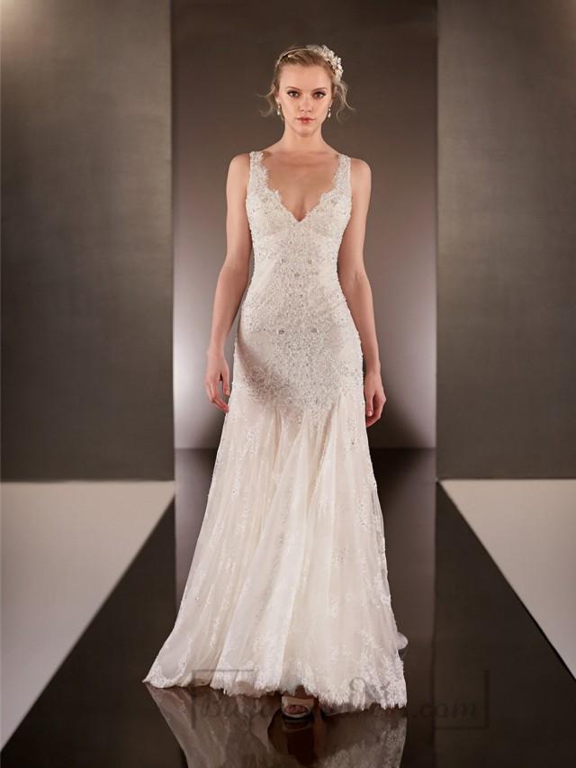 Elegant Beaded Straps Plunging V Neck Lace Wedding Dresses With Square Open Back 2193205 Weddbook 6980