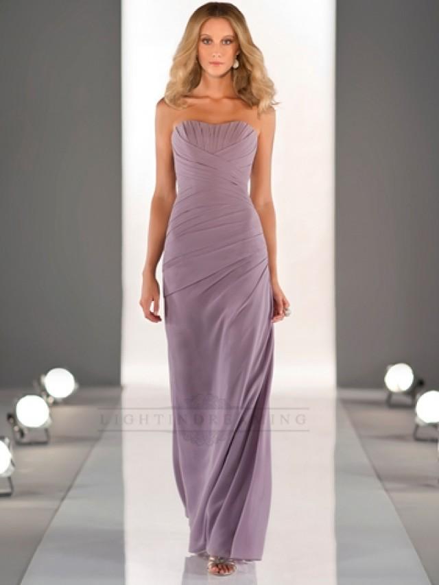 Sleeveless Floor Length Bridesmaid Dress With Criss Crossed Ruched