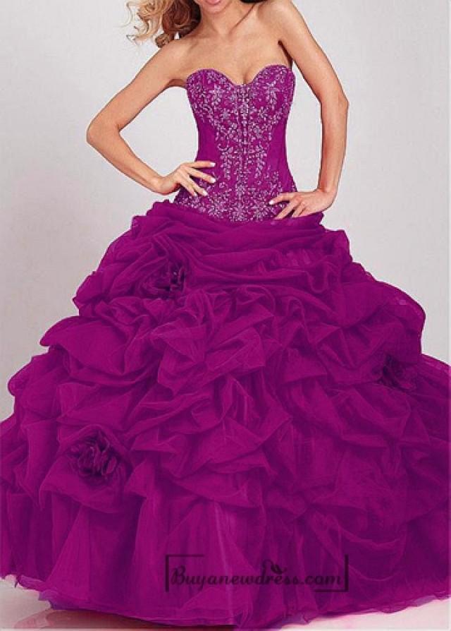 Beautiful Organza And Tulle Sweetheart Neckline Ball Gown Prom Dress 2193875 Weddbook 4499