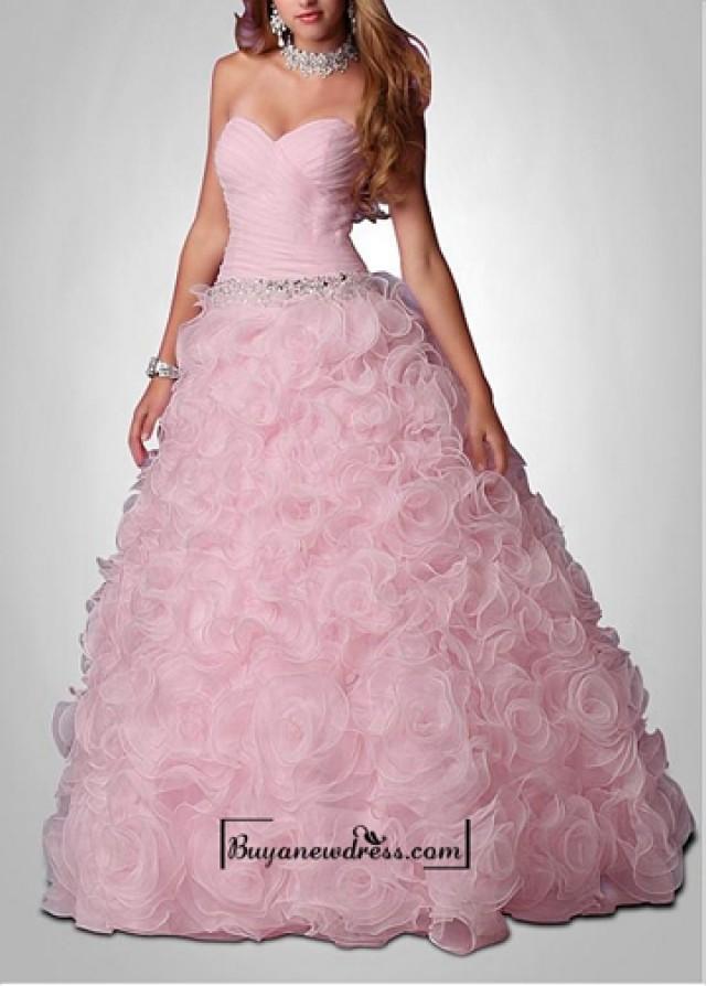 Amazing Organza Satin Ball Gown Strapless Sweetheart Neckline Beaded