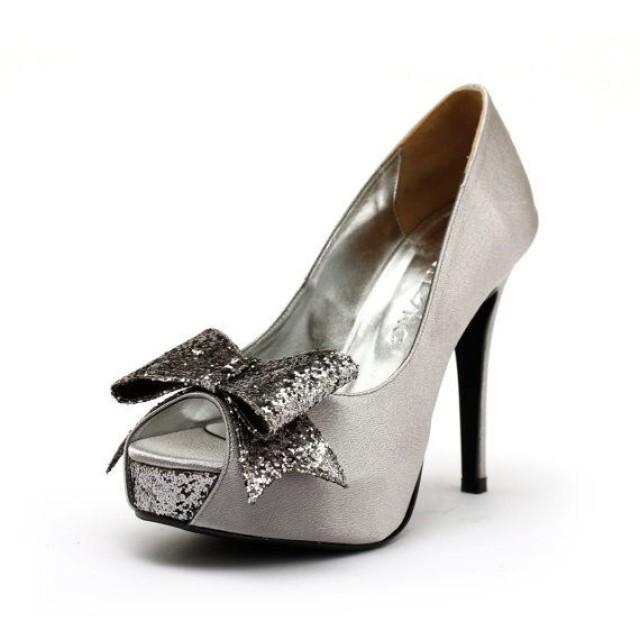 Silver Glitter Wedding Heels Silver Wedding Shoes With Glitter