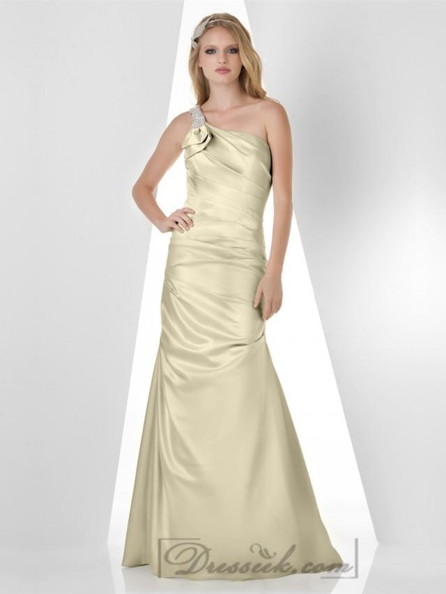 Beaded One Shoulder Fit And Flare Bridesmaid Dresses 2199235 Weddbook 