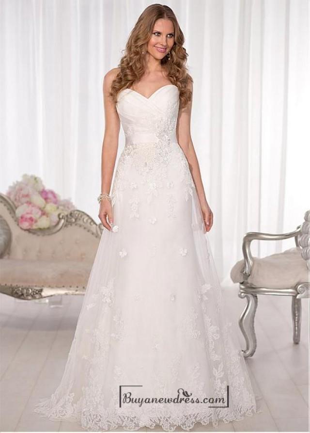 Alluring Tulle And Satin Sweetheart Neckline Natural Waistline A Line Wedding Dress 2199894 