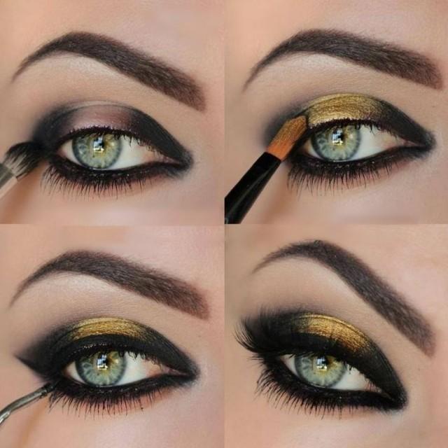 Gold Wedding Black And Gold Eyeshadow Tutorial 2200702 Weddbook