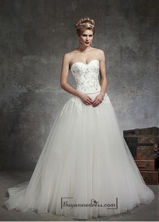 Beautiful Satin & Tulle Ball Gown Sweetheart Neck Dropped Waistline