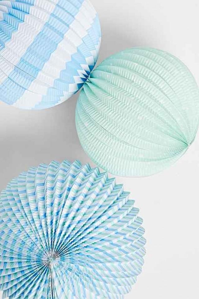 Modern Wedding Blue Paper Globe Lantern Set 2202637 Weddbook