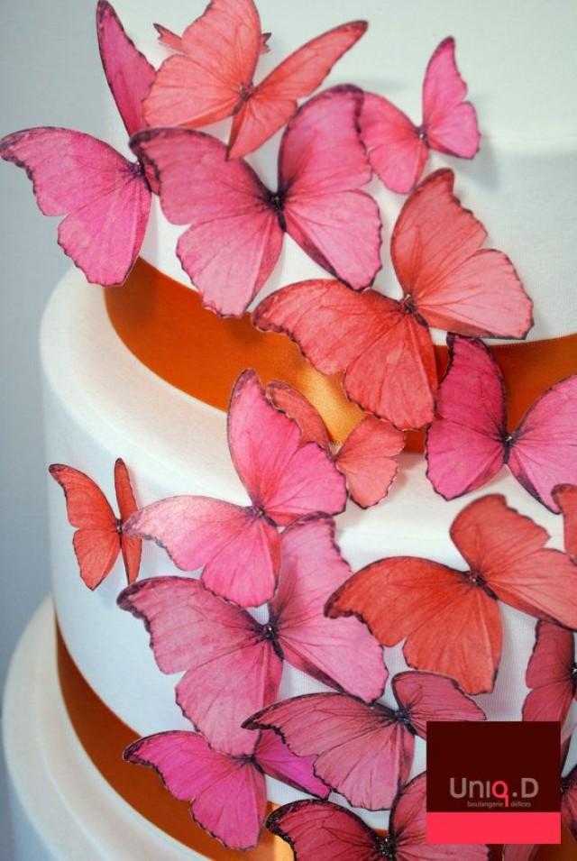 New Buy 50 Get 7 Free Edible Butterflies Orange Wedding