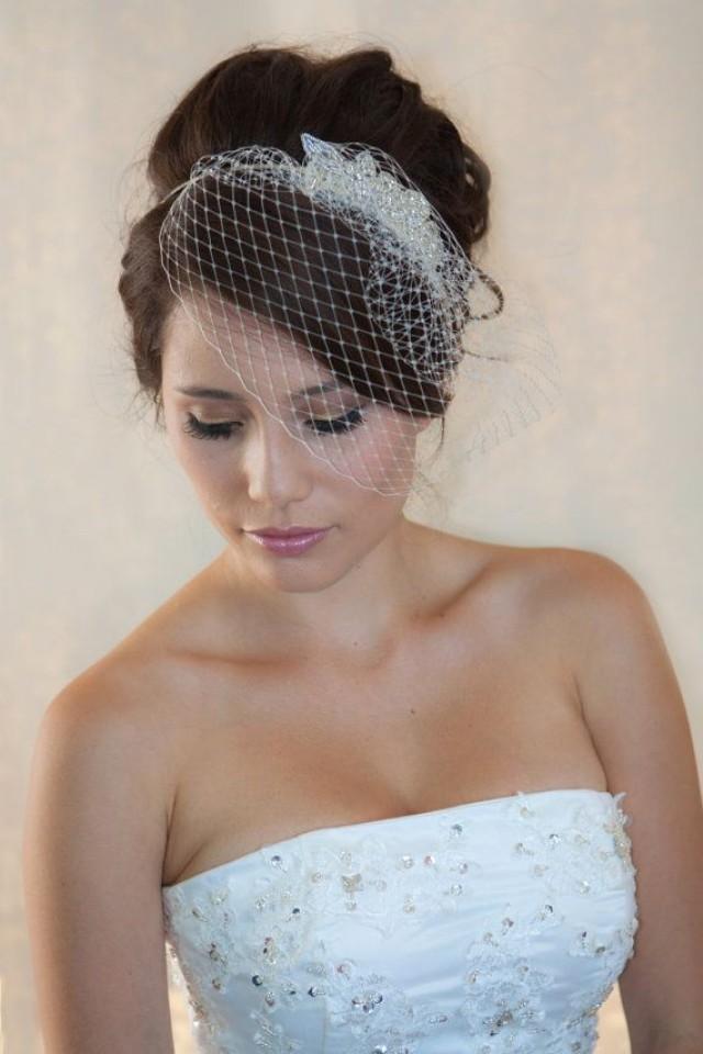 Wedding Birdcage Veil With Crystal Rhinestone Applique VI04 2206209