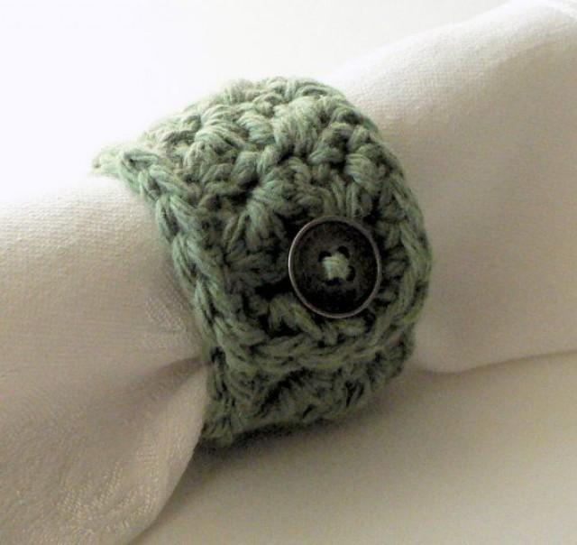 Ready To Ship Sage Green Cotton Napkin Rings Set 2209338 Weddbook