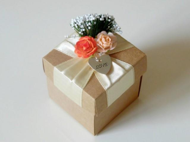 Rustic Kraft Cube Box PACK OF 10 Wedding Favour Gift Natural 35500 