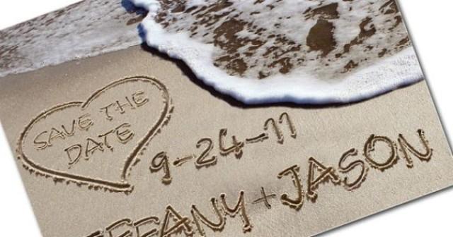 Save The Date Beach Wedding Cards With Envelopes Personalized With