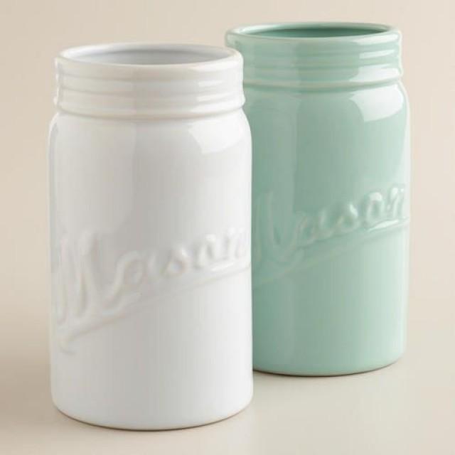 Mason Jar Large Mason Jar Vases, Set Of 2 2213202 Weddbook