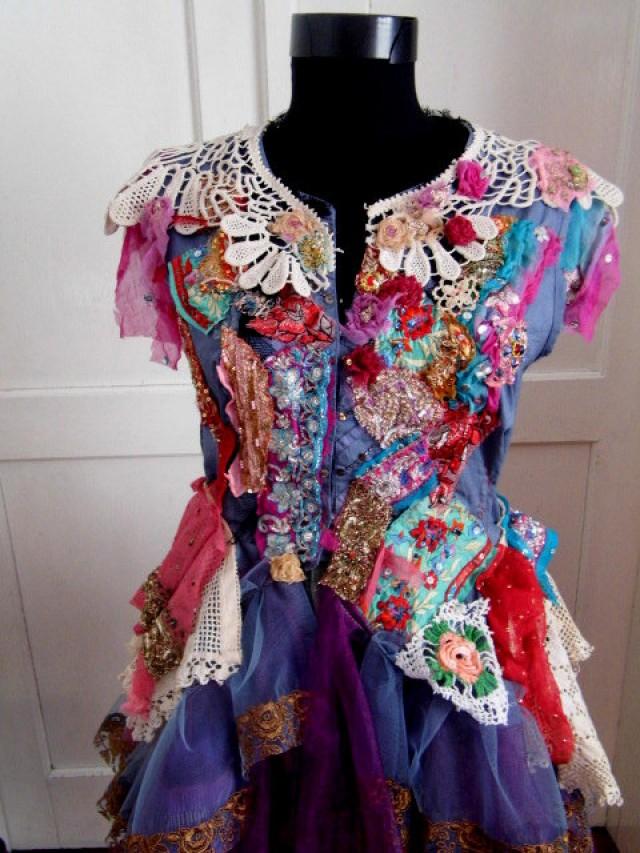 Dress Fairy Dress Gypsy Burlesque Diva Drama Circus Tutu Layers And Frills Upcycled Fabrics Beaded Women Fashion Bridal Wedding 2214116 Weddbook