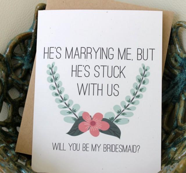 Will You Be My Brides Maid Card, Bridesmaid, Funny Bridesmaid, Proposal