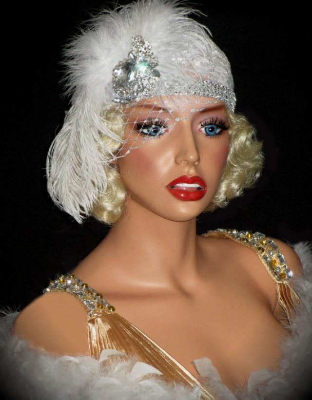 white flapper hat