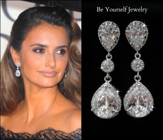 【中古】 Drop Bride New Arrival Dainty Bridal Wedding Drop Earring Shiny Cubic