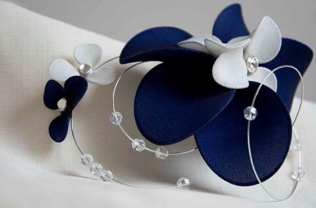 Swarovski Bridal Headpiece Navy Blue 