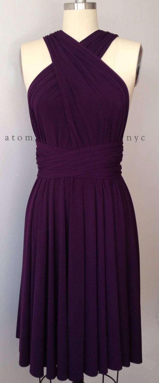Dark Purple Grape Eggplant Infinity Dress Convertible Formal Multiway