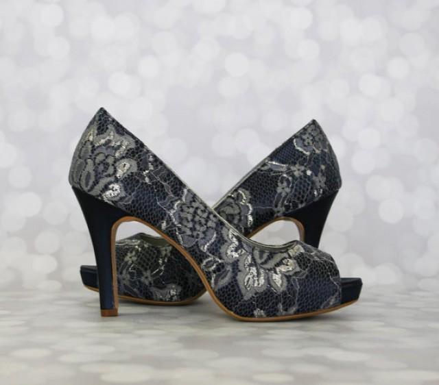 navy blue wedding shoes wedges