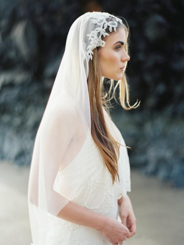 Cathedral Veil With Rhinestone Floral Beading, Wedding Veil, Bridal