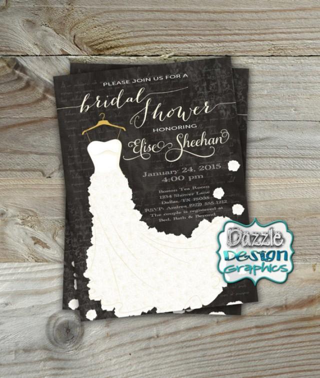 Bridal Shower Invitation Printable Wedding Dress Bridal Shower Invite