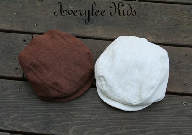 white infant newsboy cap