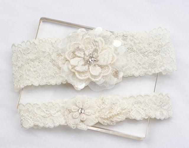 Ivory Lace Garter Set Wedding Bridal Garter Set, Garter Set, Wedding