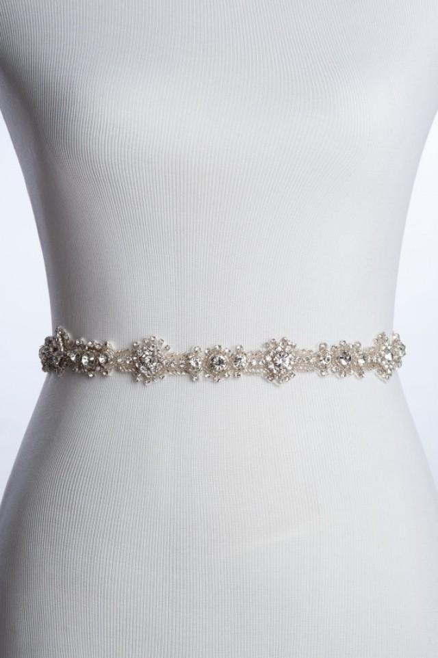 Charme Rhinestone Sash, Wedding Beaded Belt, Bridal Sash, Wedding Dress