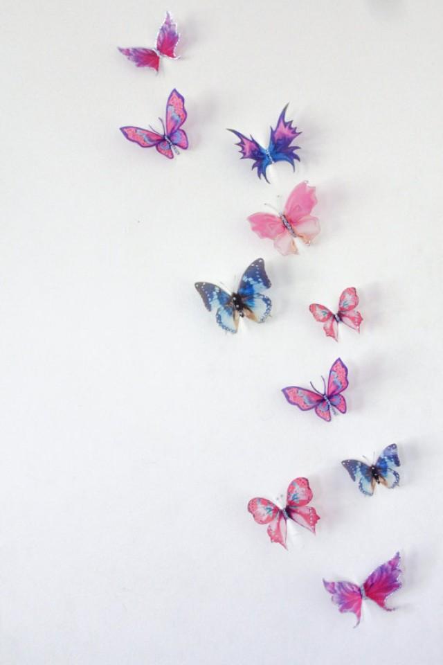 10 X 3d Butterfly Wall Decals Wall Art Butterfly Wall Decor Wedding Cake Toppers Nursery Birthdays Christening Scrapbooking 2217682 Weddbook