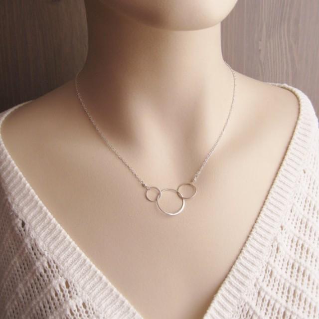 Eternity Circle Necklace, Bubble Necklace, Sterling Silver Bridal