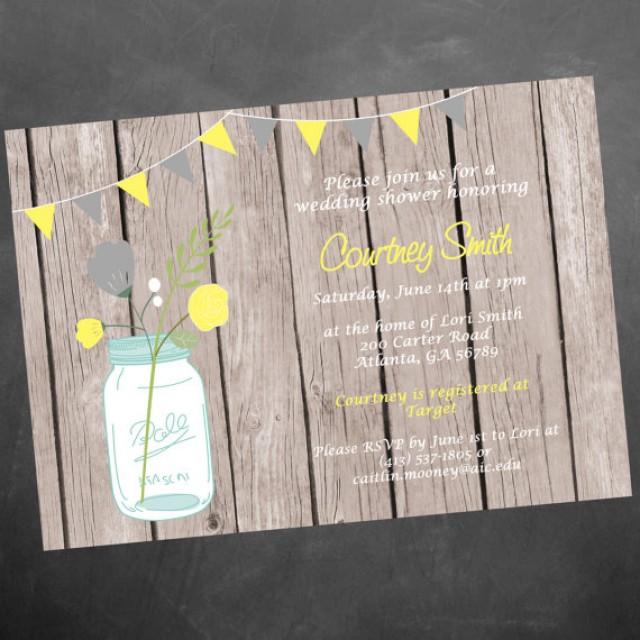 Printable Mason Jar Wedding Shower Invitation. Bridal Shower. Bridal