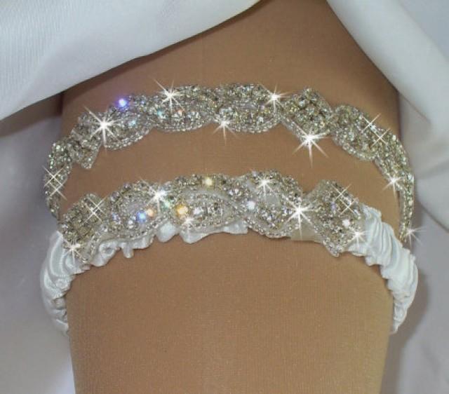 Sparkling Rhinestone Wedding Garter Set, Bridal Garter Belts, Bridal