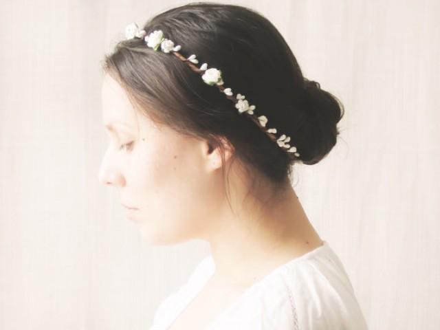 Flower Crown Bridal Halo Rustic Wedding Hair Accessories