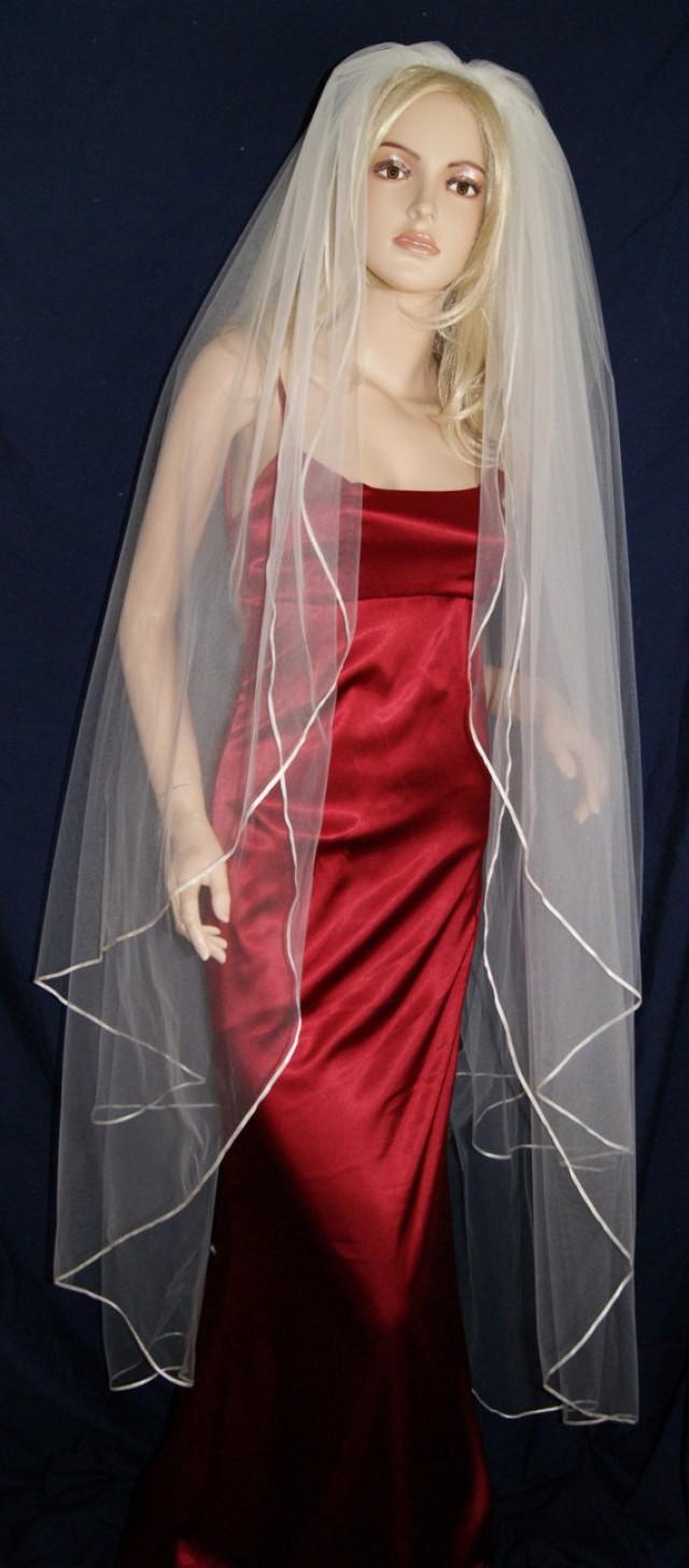 white and red wedding veil