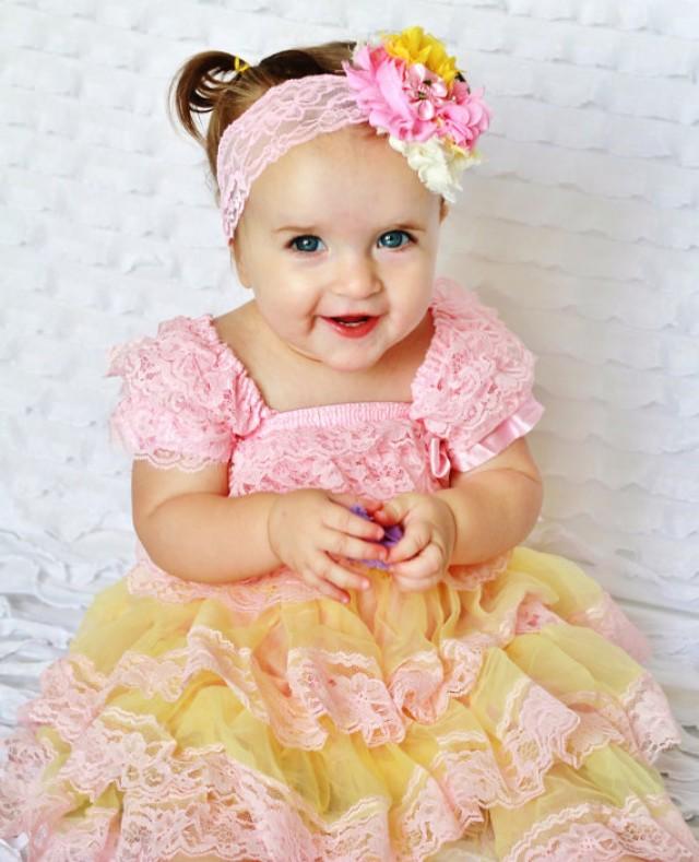 Baby girl dress with headband clearance