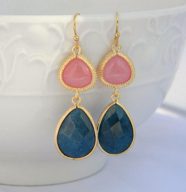 Navy dangle earrings Clearance