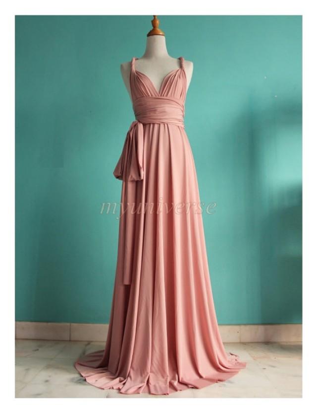 dusty peach bridesmaid dress