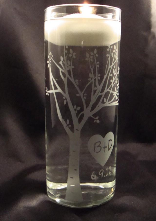 Wedding Unity Candle Vase Rustic Blooming Sweetheart Tree