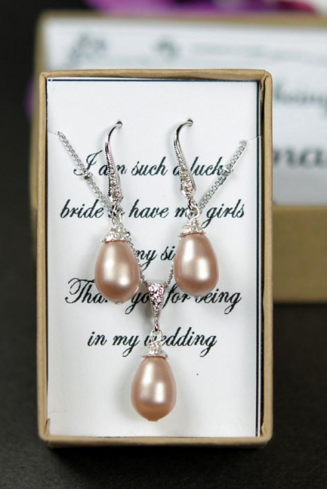 Champagne Bridesmaid Jewelry Champagne Vintage Wedding Bridesmaid Gift