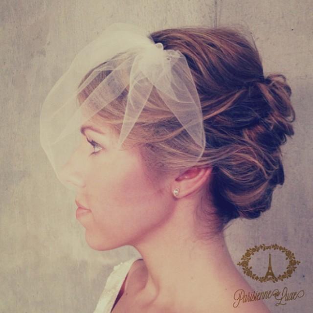 Birdcage Veil, Bird Cage Veil, Blusher Veil, Tulle Bridal Birdcage Veil, White, Ivory, Off White