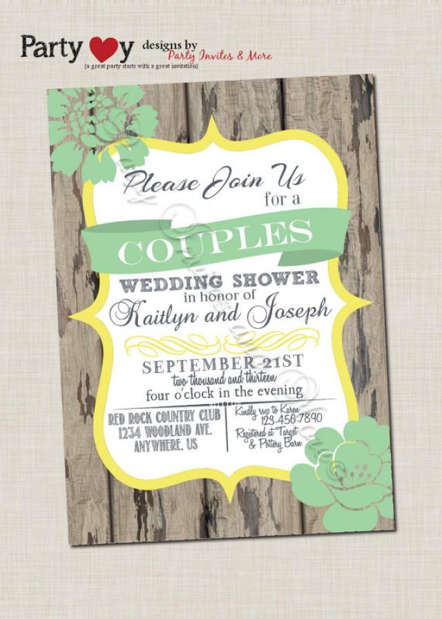 Couple's Wedding Shower Invitation, Couples Shower Invitation, Rustic
