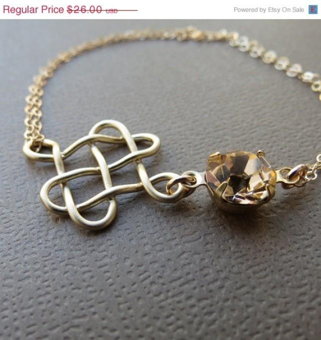 ON SALE Celtic Knot Bracelet, Gold Filled Bracelet, Celtic Bracelet, Knot Bracelet With