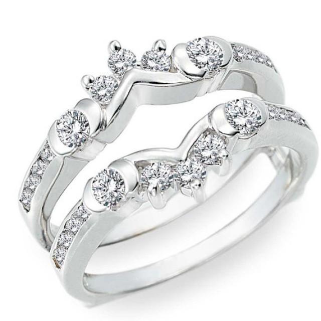 Half Halo Classic Engagement Ring Guard Sterling Silver Ring Guard